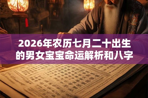 2026年农历七月二十出生的男女宝宝命运解析和八字起名