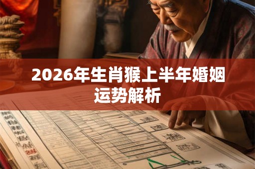 2026年生肖猴上半年婚姻运势解析