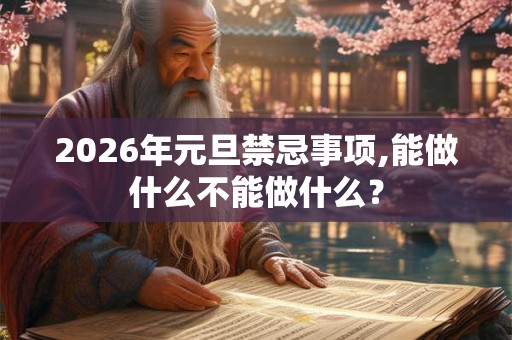 2026年元旦禁忌事项,能做什么不能做什么？