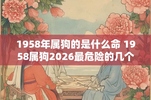 1958年属狗的是什么命 1958属狗2026最危险的几个月