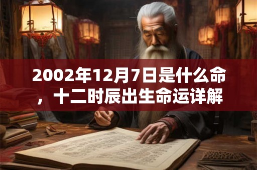 2002年12月7日是什么命，十二时辰出生命运详解