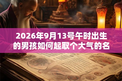 2026年9月13号午时出生的男孩如何起取个大气的名字和五行属性