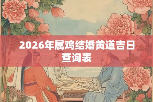 2026年属鸡结婚黄道吉日查询表