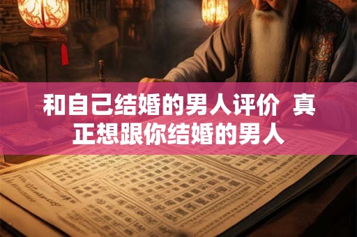 和自己结婚的男人评价  真正想跟你结婚的男人