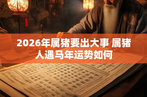 2026年属猪要出大事 属猪人遇马年运势如何