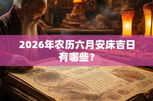 2026年农历六月安床吉日有哪些？