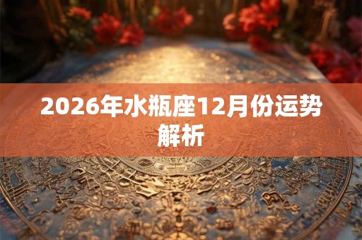 2026年水瓶座12月份运势解析