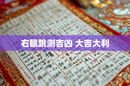 右眼跳测吉凶 大吉大利