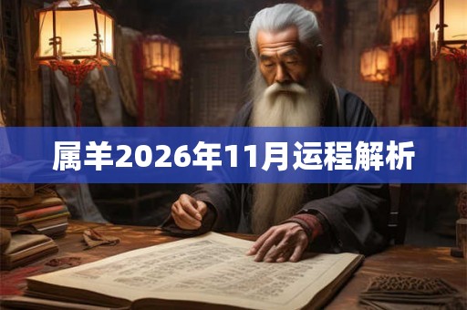 属羊2026年11月运程解析