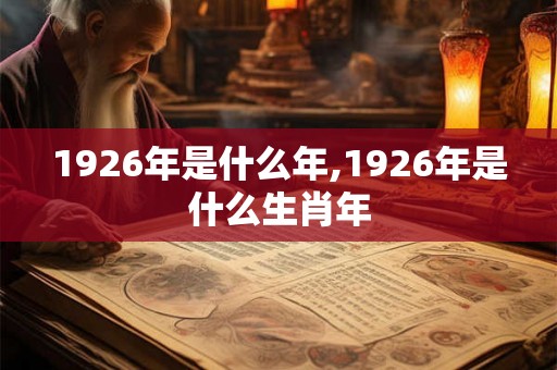 1926年是什么年,1926年是什么生肖年