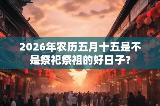 2026年农历五月十五是不是祭祀祭祖的好日子？
