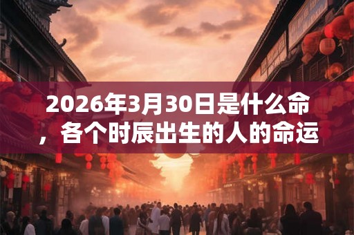 2026年3月30日是什么命，各个时辰出生的人的命运