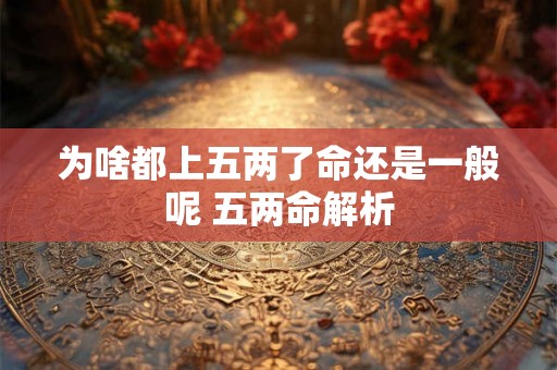 为啥都上五两了命还是一般呢 五两命解析