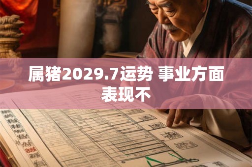 属猪2029.7运势 事业方面表现不
