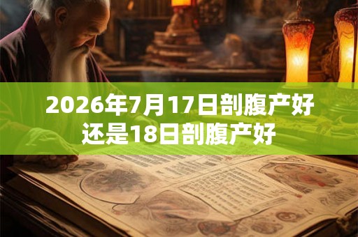 2026年7月17日剖腹产好还是18日剖腹产好