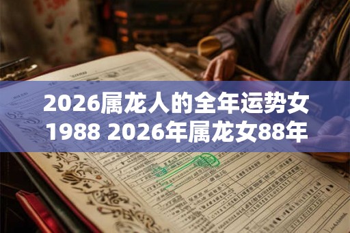2026属龙人的全年运势女1988 2026年属龙女88年出生全年运势如何