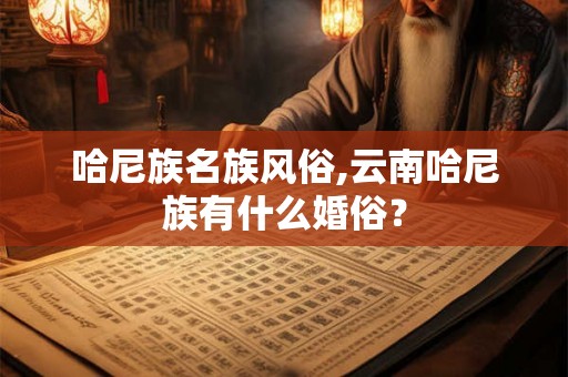哈尼族名族风俗,云南哈尼族有什么婚俗？
