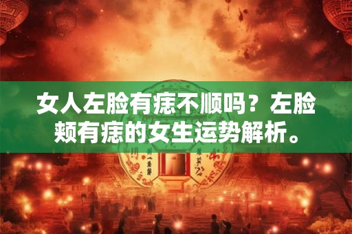 女人左脸有痣不顺吗?左脸颊有痣的女生运势解析。 女人左脸有痣不顺吗?左脸颊有痣的女生运势解析。
