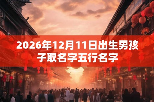 2026年12月11日出生男孩子取名字五行名字
