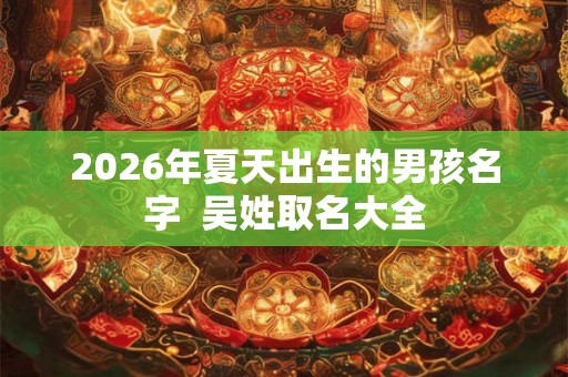 2026年夏天出生的男孩名字  吴姓取名大全