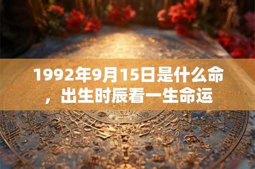 1992年9月15日是什么命，出生时辰看一生命运