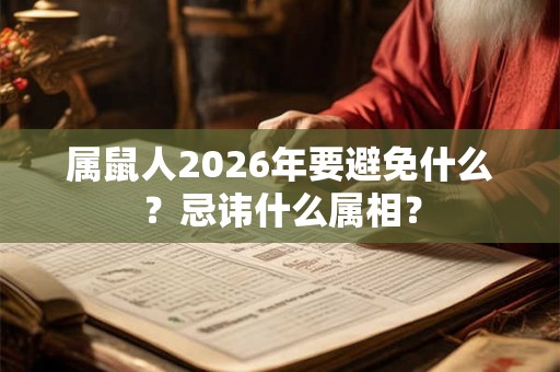 属鼠人2026年要避免什么?忌讳什么属相? 属鼠人2026年要避免什么?忌讳什么属相?