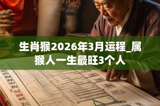 生肖猴2026年3月运程_属猴人一生最旺3个人
