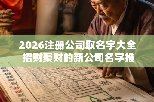 2026注册公司取名字大全 招财聚财的新公司名字推荐