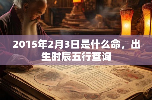 2015年2月3日是什么命，出生时辰五行查询