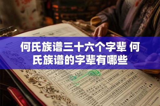 何氏族谱三十六个字辈 何氏族谱的字辈有哪些