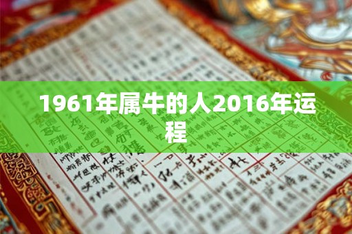1961年属牛的人2016年运程