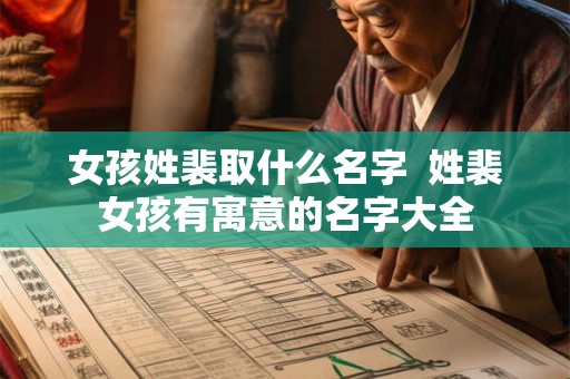 女孩姓裴取什么名字  姓裴女孩有寓意的名字大全