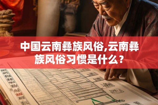 中国云南彝族风俗,云南彝族风俗习惯是什么？