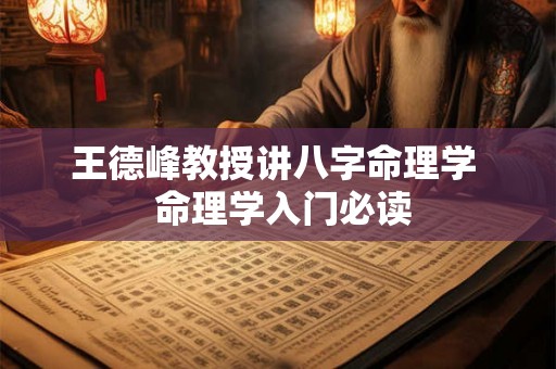 王德峰教授讲八字命理学  命理学入门必读