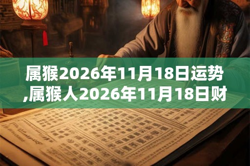 属猴2026年11月18日运势,属猴人2026年11月18日财运,生肖猴2026年11月18日运势