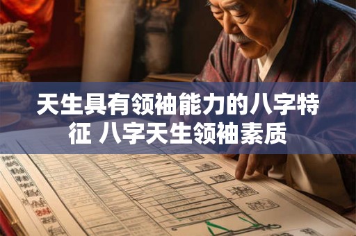 天生具有领袖能力的八字特征 八字天生领袖素质 天生具有领袖能力的八字特征 八字天生领袖素质