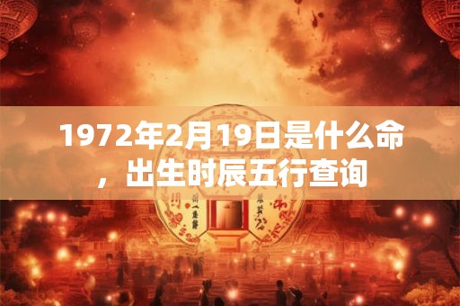 1972年2月19日是什么命，出生时辰五行查询