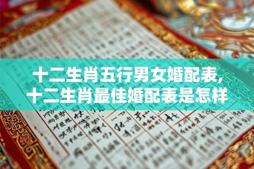 十二生肖五行男女婚配表,十二生肖最佳婚配表是怎样的？