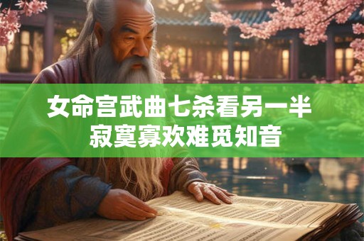 女命宫武曲七杀看另一半  寂寞寡欢难觅知音