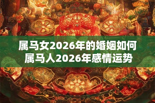 属马女2026年的婚姻如何 属马人2026年感情运势