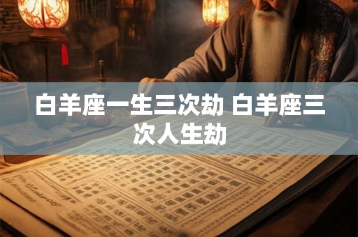 白羊座一生三次劫 白羊座三次人生劫