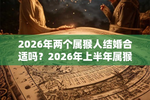 2026年两个属猴人结婚合适吗？2026年上半年属猴人结婚吉日