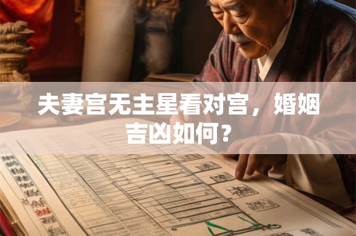 夫妻宫无主星看对宫，婚姻吉凶如何？