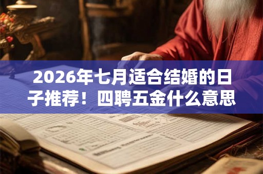 2026年七月适合结婚的日子推荐！四聘五金什么意思