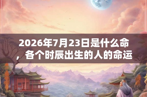 2026年7月23日是什么命,各个时辰出生的人的命运 2026年7月23日是什么命,各个时辰出生的人的命运