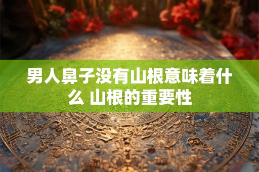 男人鼻子没有山根意味着什么 山根的重要性