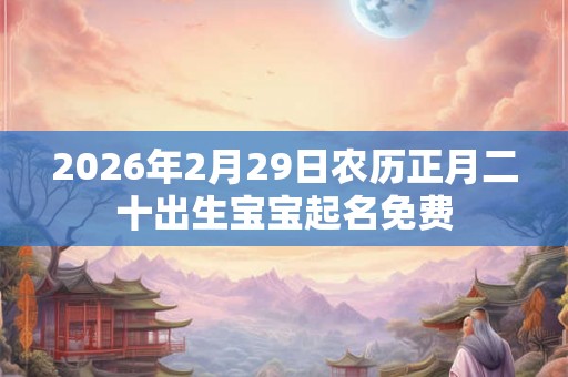 2026年2月29日农历正月二十出生宝宝起名免费 2026年2月29日农历正月二十出生宝宝起名免费
