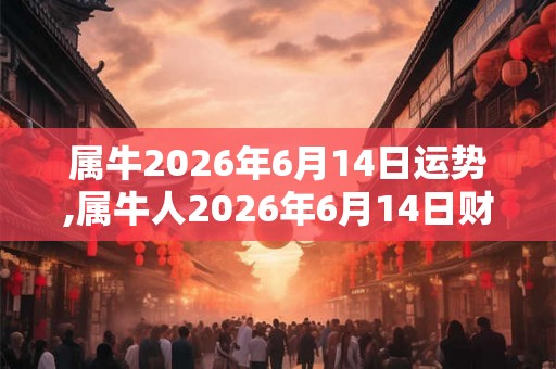 属牛2026年6月14日运势,属牛人2026年6月14日财运,生肖牛2026年6月14日运势