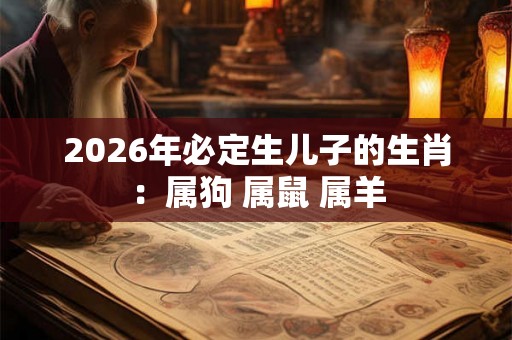 2026年必定生儿子的生肖：属狗 属鼠 属羊