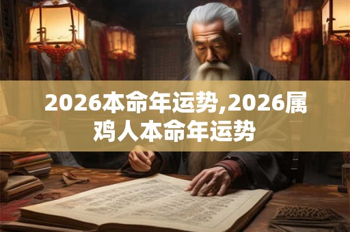 2026本命年运势,2026属鸡人本命年运势
